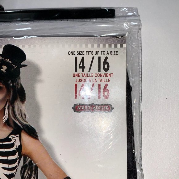 Skeleton Long Dress Costume Forum Novelties Bone Collection OS up to Size 14/16 - Picture 4 of 10